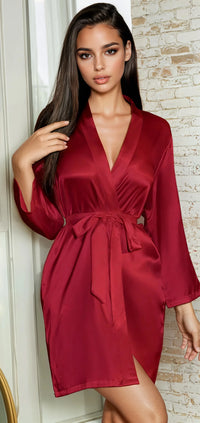 Black Classic Satin Robe
