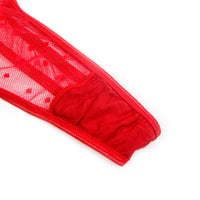 Red Hollow-Cut Embroidered Teddy