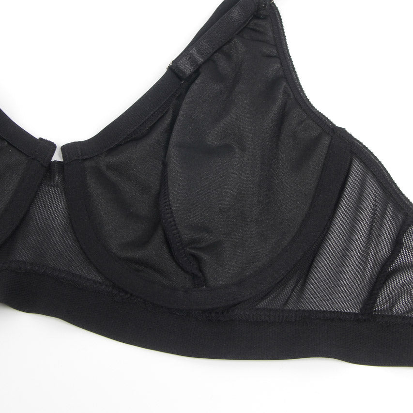 Black Bondage Bra and Garterbelt Set