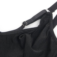 Black Bondage Bra and Garterbelt Set