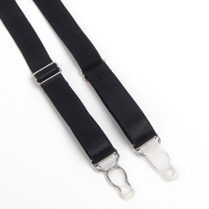 Black Bondage Bra and Garterbelt Set