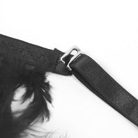 Black Feather-Trim Chain Bra Set