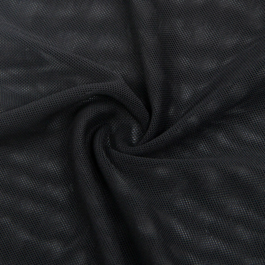 Black Lace-Up Back Sheer Chemise