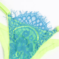 Green Lace Bra and Garterbelt Set