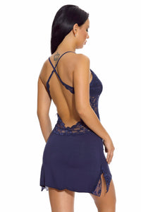 Black Lace-Inset Chemise