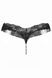Lace Pearl Crotch Thong