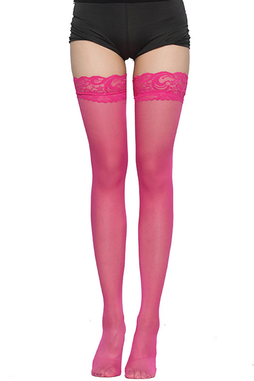 Black Lace-Top Stockings