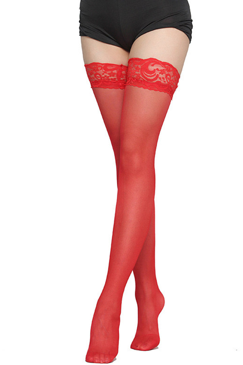 Black Lace-Top Stockings