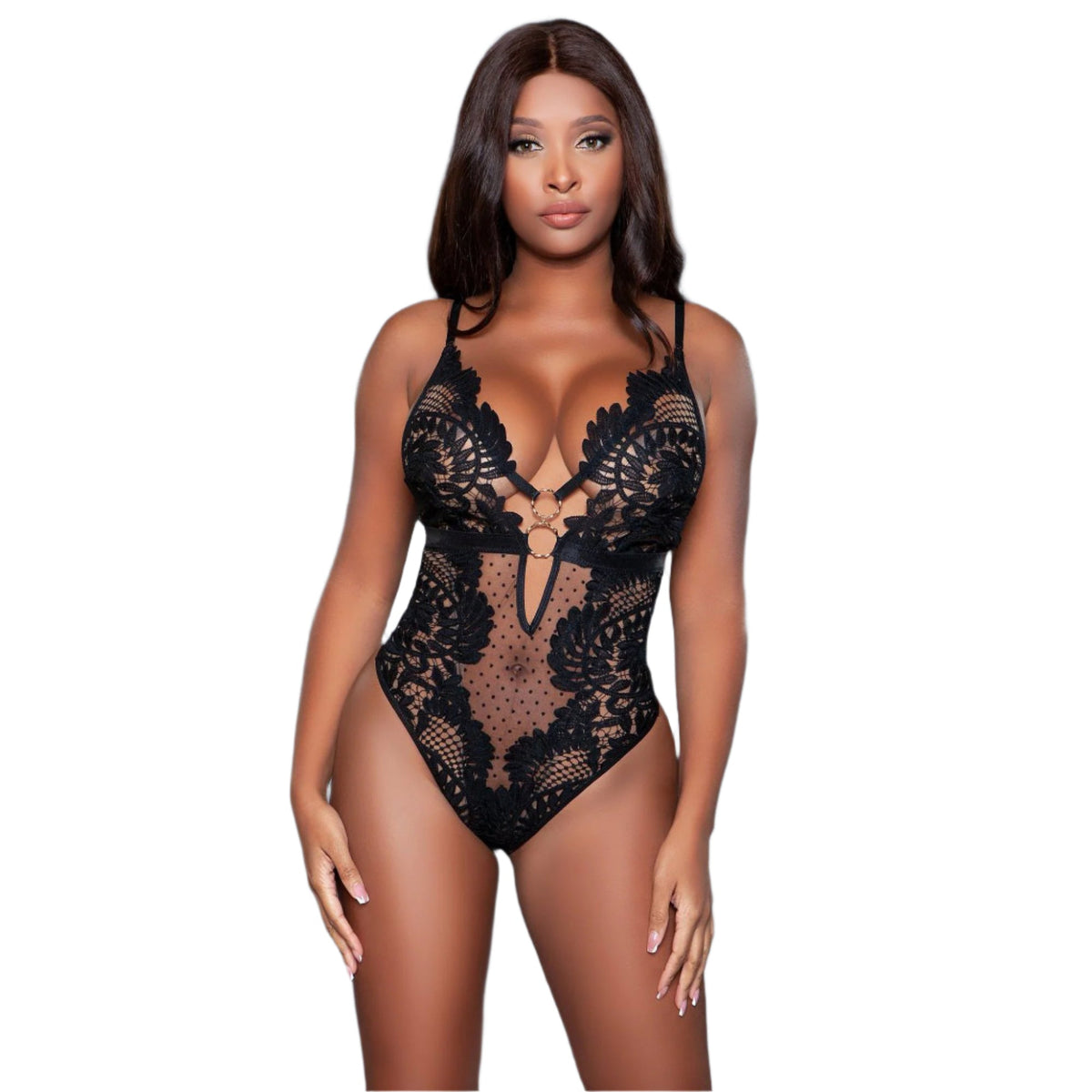 Red Delicate Lace Bodysuit