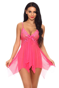 Black Handkerchief Mesh Babydoll