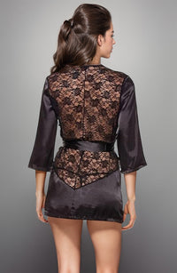 Satin Robe with Lace