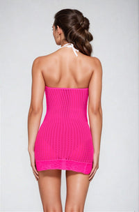 Black High-Neck Mesh Dress